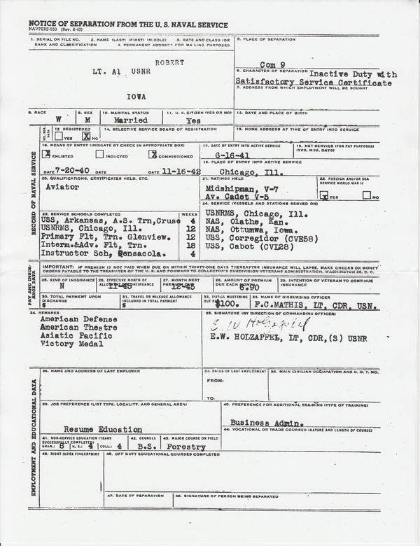 Document Robert F von Gillern