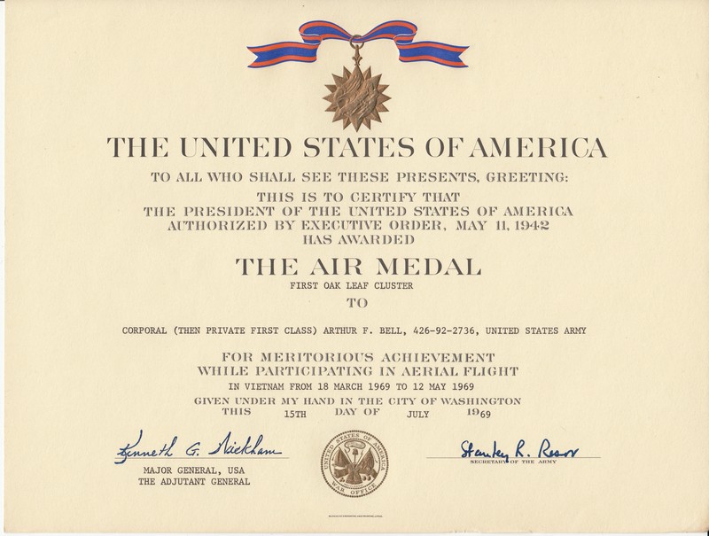 Urkunde Air Medal