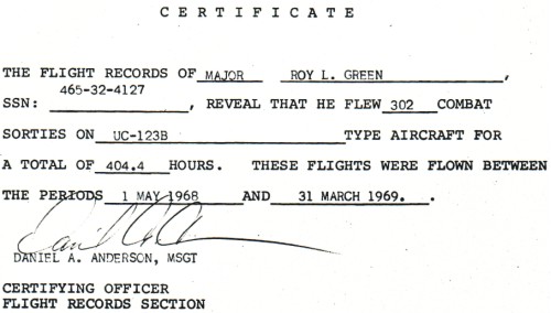 certificate combat sorties green